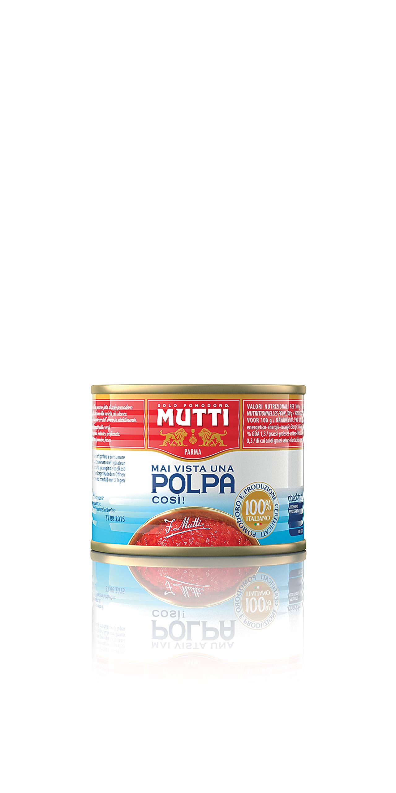 Mutti – Polpa, Finely Chopped Tomatoes, Chopped Tomatoes, 210 g, (Pack of 12)