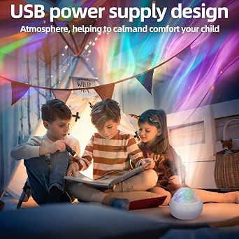 Autism Sensory Light Projector, USB-Powered, Ceiling Projection, Calming Effects, Multicolor, Plastic, Medium
