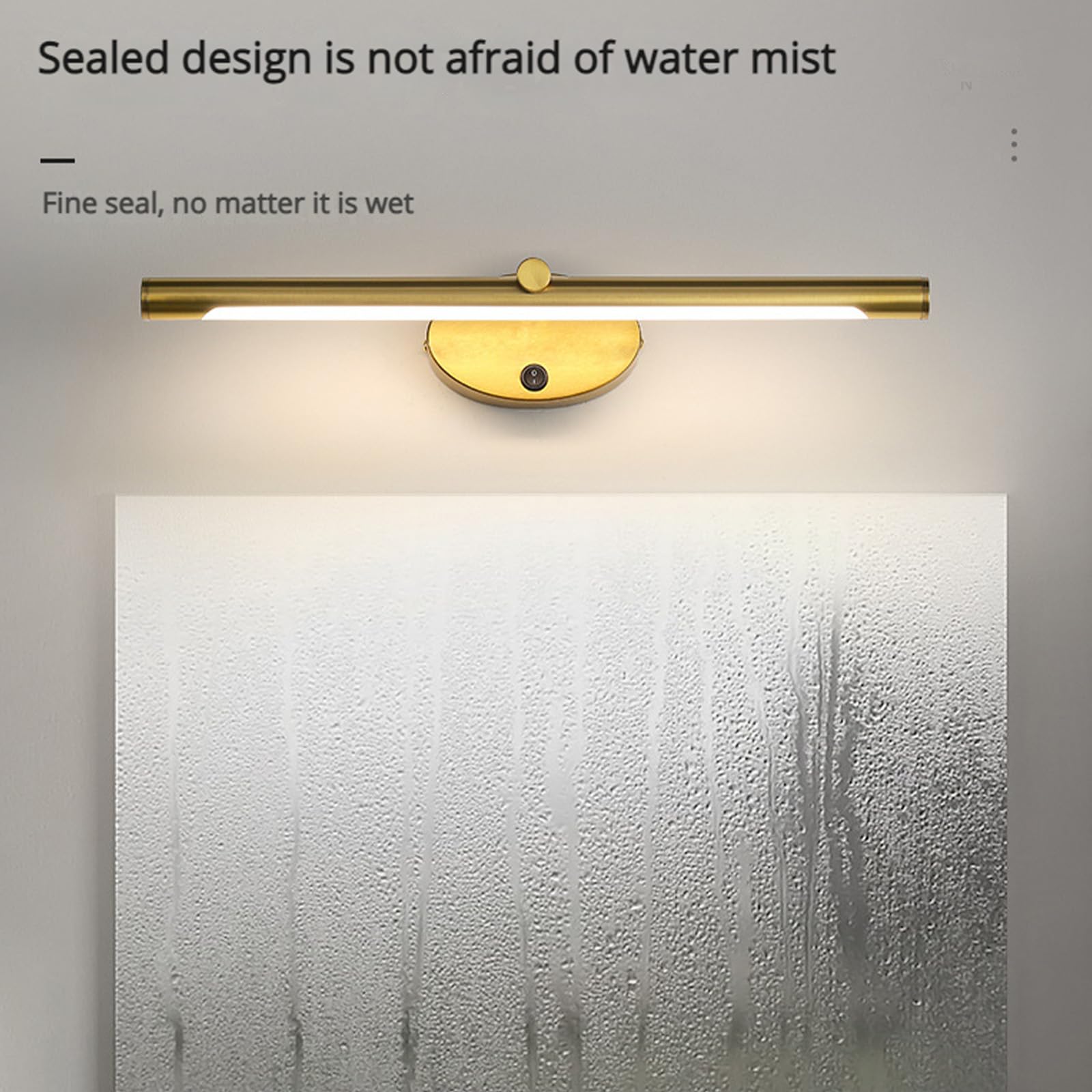 LED Spiegelleuchte Bad Wandleuchten mit Schalter Modern Metall Wandbeleuchtung Schminklicht Waschtisch Wandleuchte Spiegel Schminktisch Badezimmer Bildbeleuchtung (Goldenes Neutrales Licht,66cm)