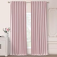 Vista 15 de SHINELAND Cortinas opacas de 102 pulgadas para sala de estar, cortinas opacas con pestaña trasera de 102 pulgadas de largo para dormitorio