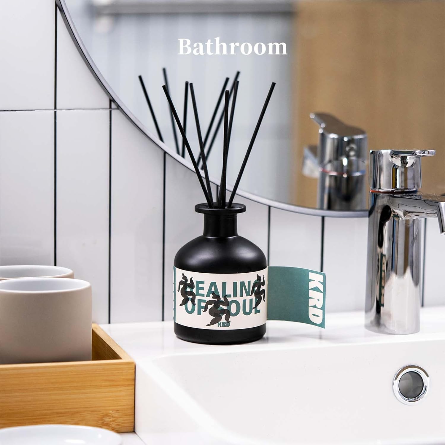 KRD Large Home Diffuser Tomato Leaf, 8.45 fl oz Strong Scented Oil Diffuser for Large Room, Odor Eliminator with Reeds