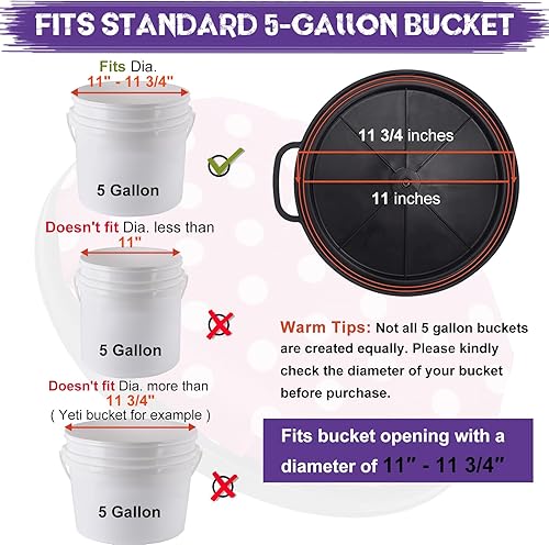 Miniatura 5 de WarBull Asiento de cubo de 5 galones, asiento giratorio de 360 grados, tapa de asiento de cubo con funda impermeable para caza de pato paloma,