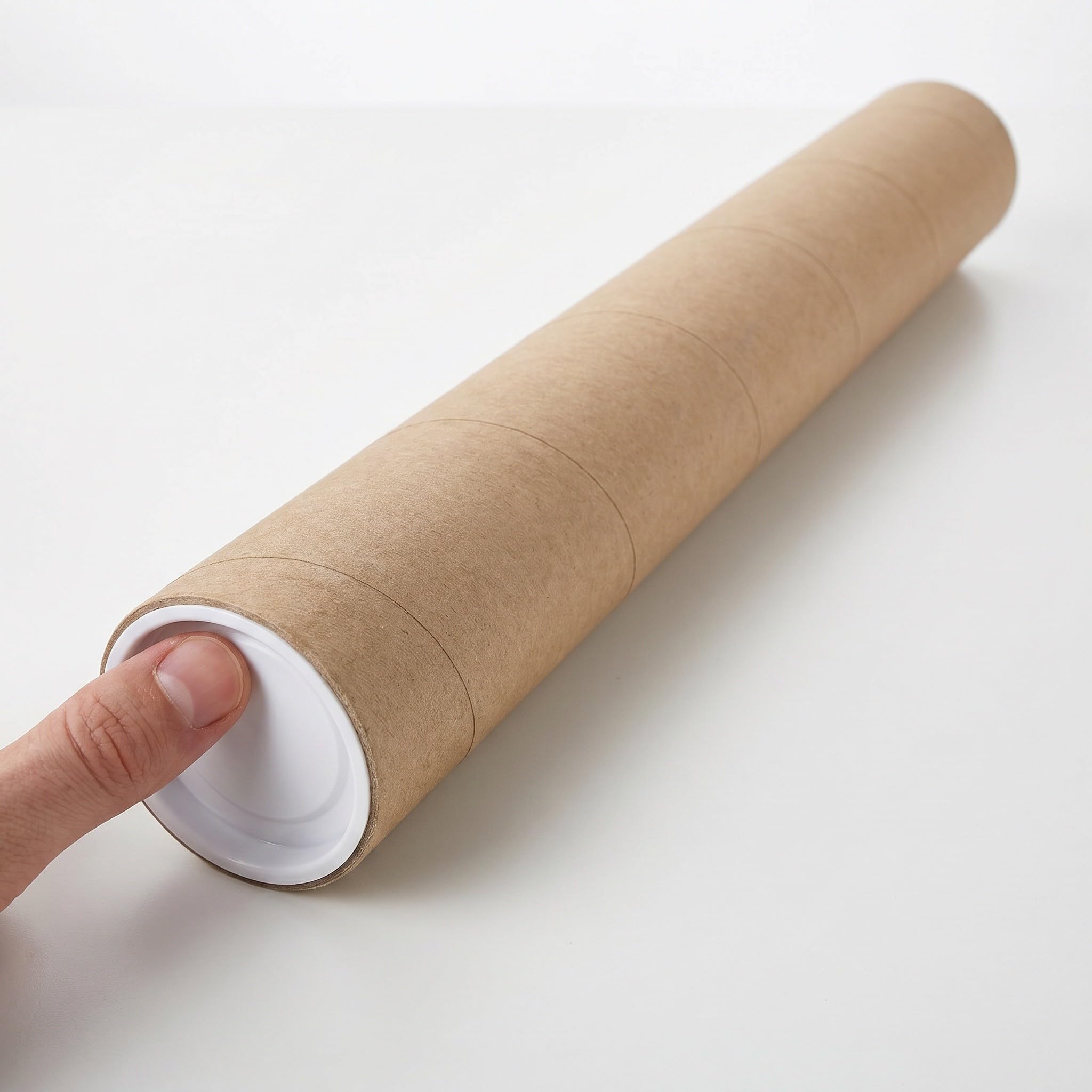 Envío y Almacenamiento Seguro Tubo Cilíndrico 8 Piezas de Papel Kraft Reforzado con Tapas de Plástico de Planos y Documentos