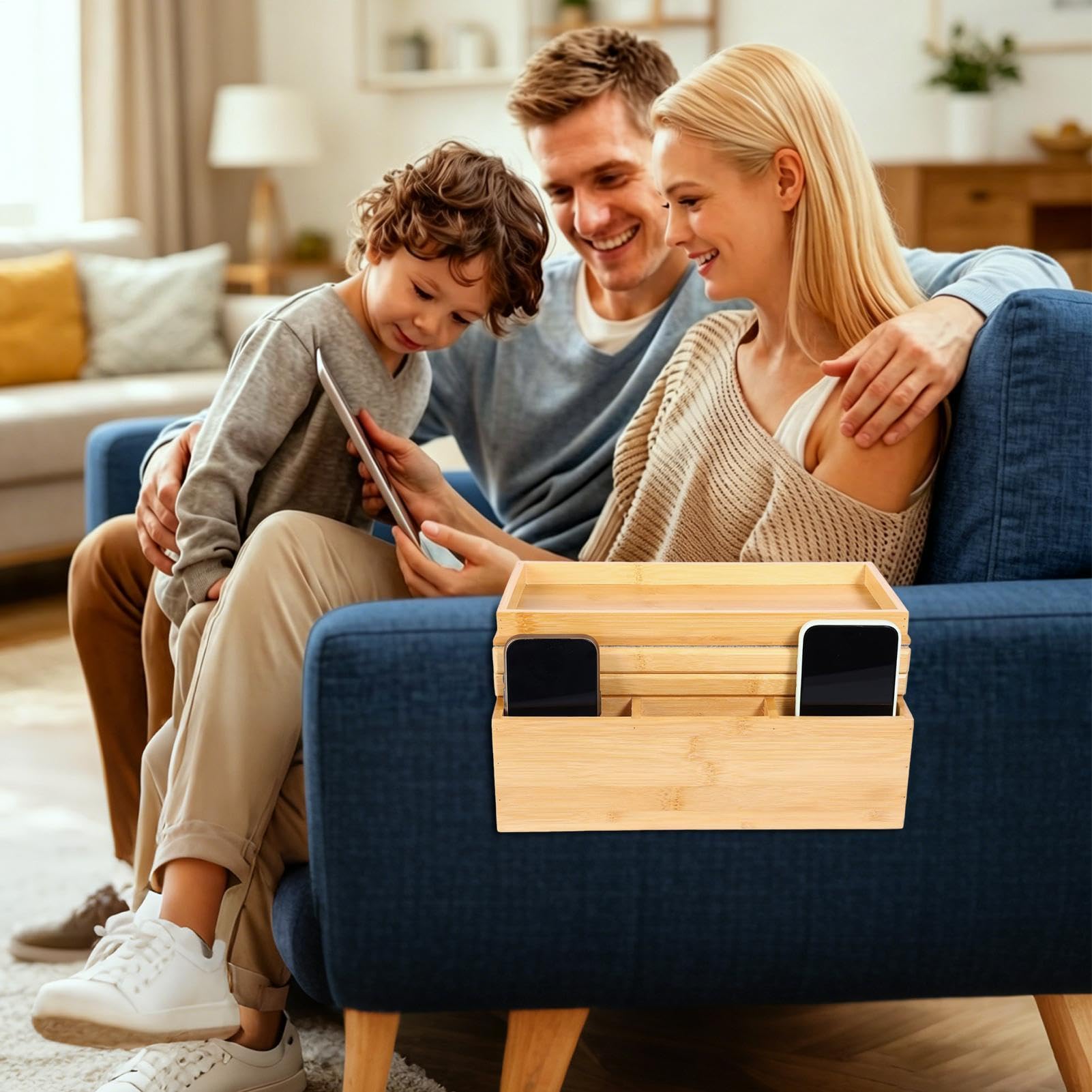 Mesa Para Reposabrazos De Sofá Organizador De Madera Antideslizante | Bandeja Mesa Para Sillón Y Soporte Mando A Distancia Mando A Distancia, Taza, Café, Teléfono, Snack, Salón, Hogar,