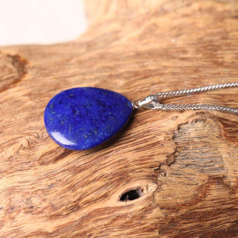 iSTONE 925 Sterling Silver Natural Crytral for Womens Pendant Necklace, Gemstone Birthstone with 17.8" Silver Chain Ladies - Image 5