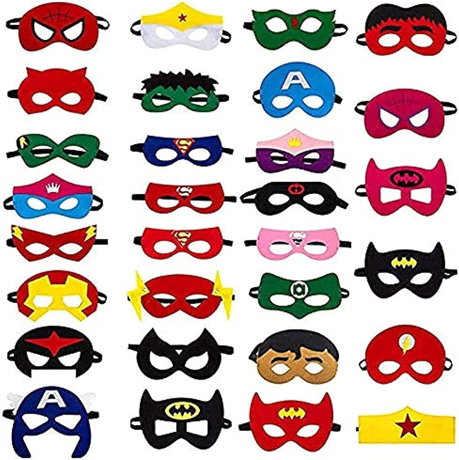 Mumoo Bear Superhero masks party favors for kids and birthday supplies 30set for kids party