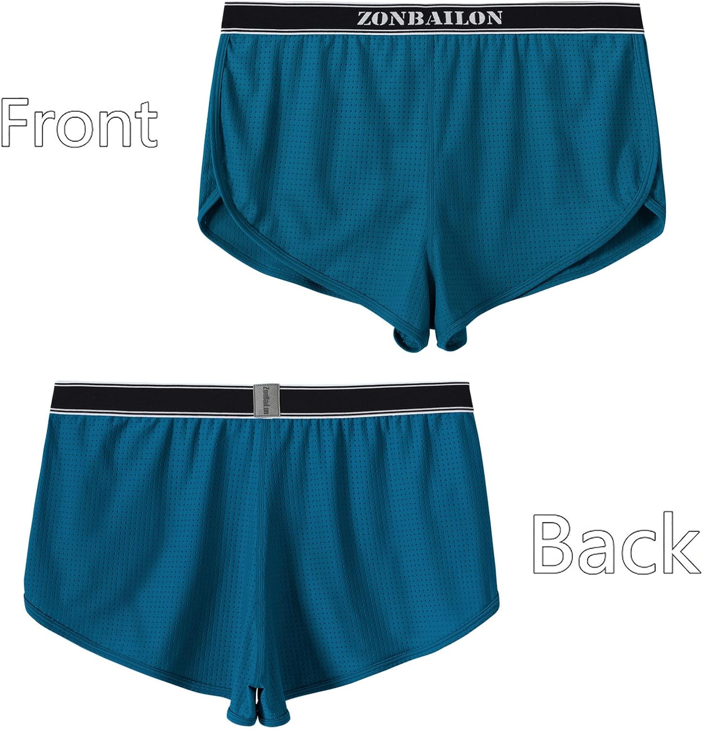 ZONBAILON Men's Sexy Large Split Side Boxer Shorts Fit Casual Running Boxers Mesh Breathable Underwears Athletic Trunks