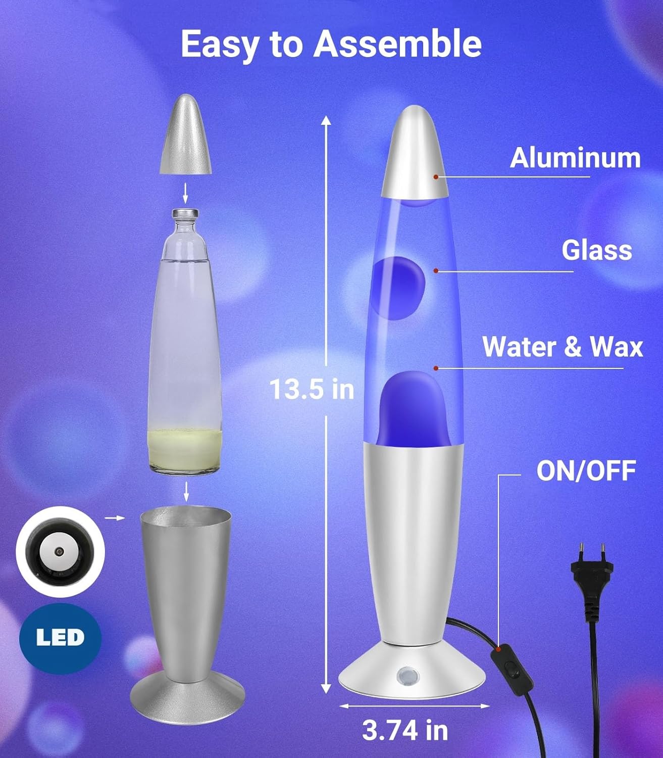 AONESY Liquid Motion Lamps 17 Colors Changing Lamp with Remote, 13.5 Inch Small Relax Night Light for Kids Adults, Pink, Blue, Green, Red, Purple Glitter Mood Lighting for Home Decor, Bedroom, Office