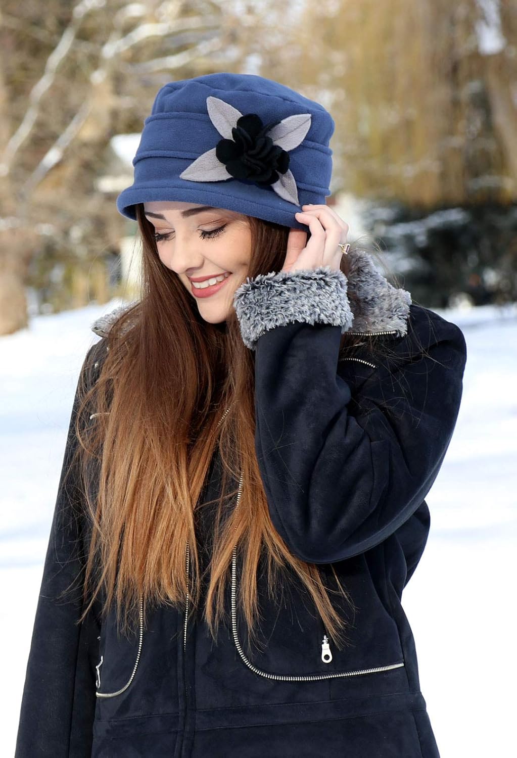 Hats Scarves & More Womens Hat Chemo Headwear Cancer Cap Winter Head Coverings Fleece Olivia - Image 2