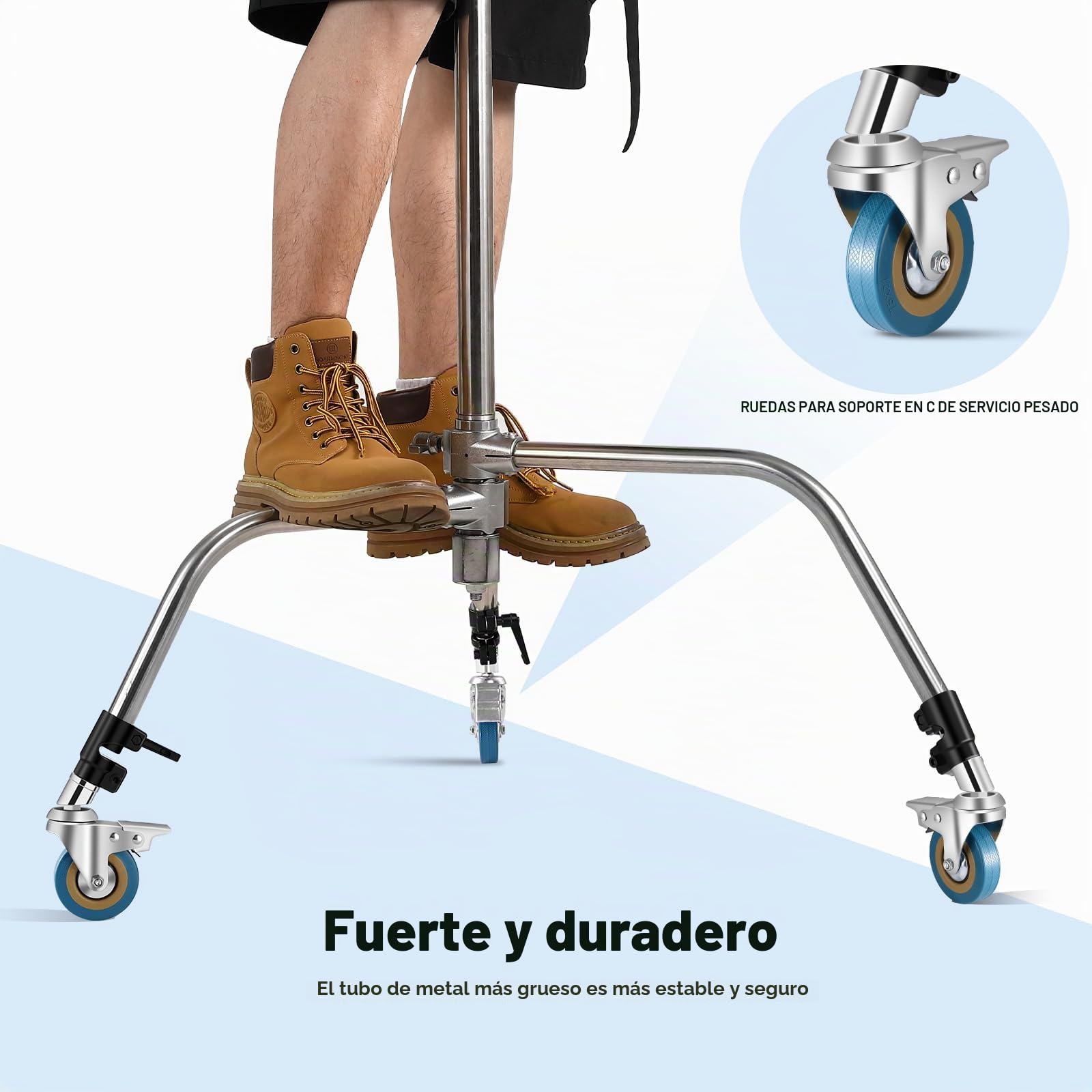 Soonpho Ruedas giratorias para caballete Stand-C, juego de rueda profesional de metal resistente con base de goma, compatible con soporte Stand-C de 25 mm de diámetro (3 unidades)