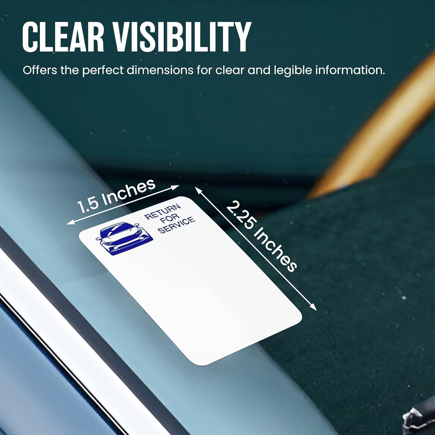 Static Cling Oil Change Stickers for Windshield – “Return for Service” Preprinted Labels 1.5" x 2.25" – Glossy Ribbon Print Compatible (Zebra 2824 Plus) – 400 Labels/Roll