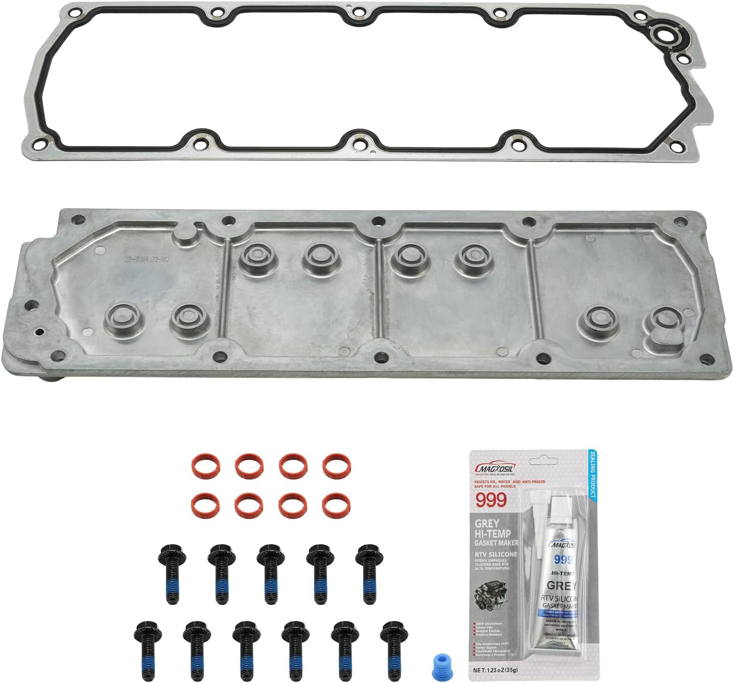 KAX LS Gen 4 Valley Cover Kit Non AFM DOD Valley Pan Fit for Chevy Silverado Express, GMC Sierra Savana Yukon, Cadillac Escalade, Hummer H2, LS2 LS3 LS7, 4.8L 5.3L 6.0L 6.2L, OE# 12598832, 12610141