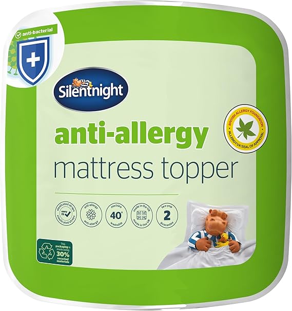 Silentnight AntiAllergy Double Mattress Topper Thick Deep Mattress