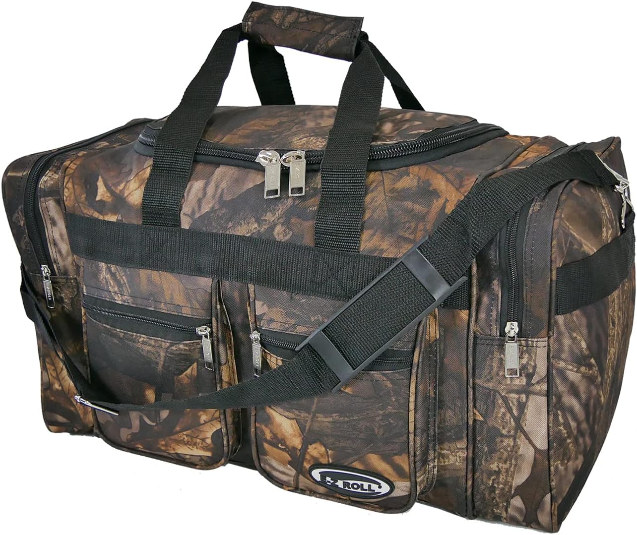 "E-Z Roll" 20 Inch Tree Camouflage Duffle Bag/Outdoor/Sports/Gym/Travel Bag in 5 Colors (Black Trim)