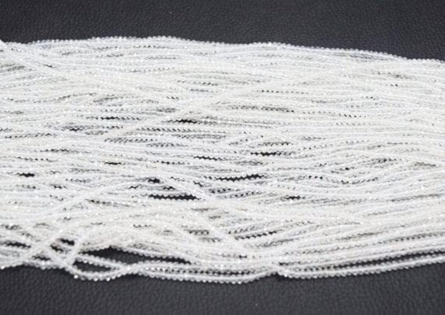 Perles rondelles en agate blanche naturelle 3,5 mm LKBEADS fil de 13 pouces pour création