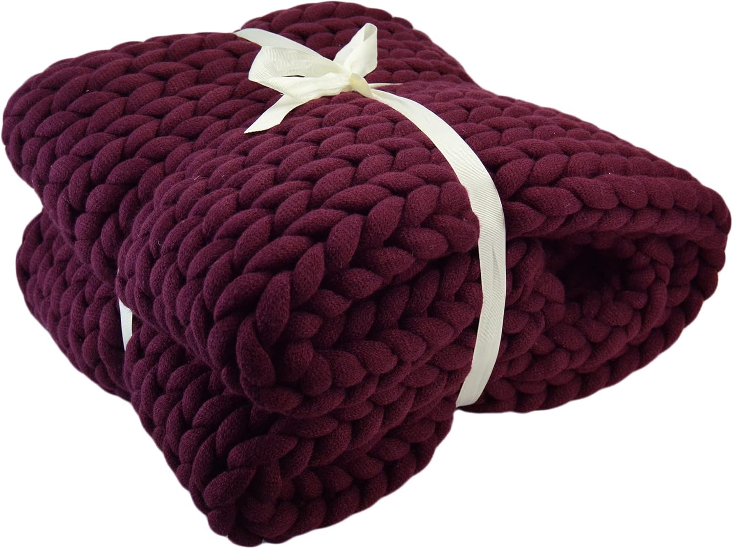 Donna Sharp Throw Blanket - Chunky Knit Merlot Contemporary Decorative Throw Blanket with Over-Sized Loop Pattern