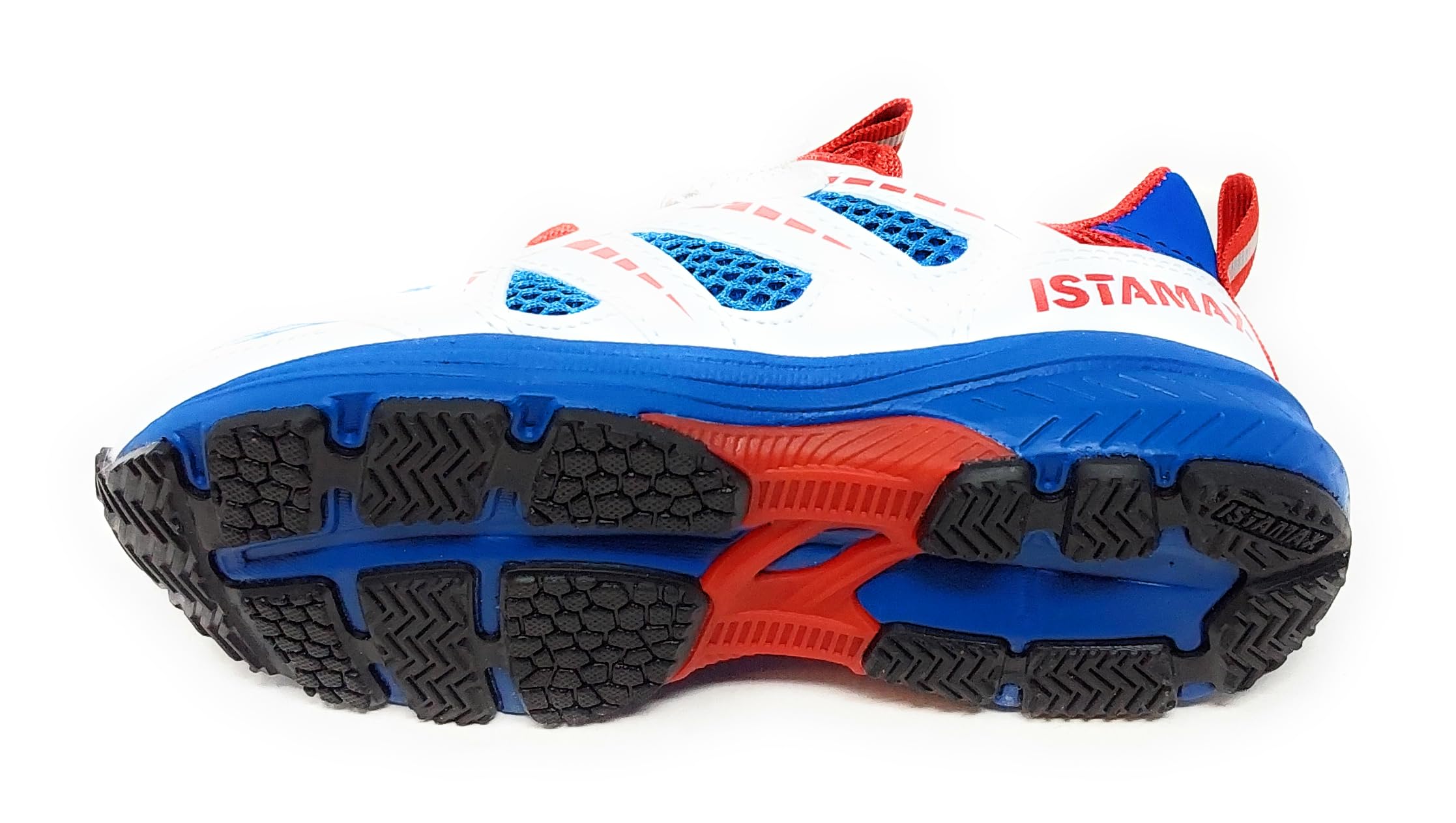 Scarpe Sportive Bambino IMAA3812,Mesh Traspirante,Bianco Blu Rosso,Strappo e Lacci Elastici