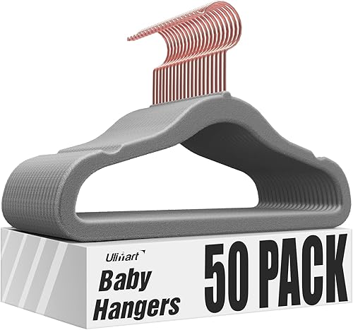 Ulimart Perchas de terciopelo para bebés (11.4 a 50 unidades), perchas para niños ideales para uso diario estándar, perchas de bebé para armario,