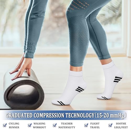 Miniatura 3 de CHARMKING Calcetines de compresión para mujeres y hombres, circulación de 15 a 20 mmHg, lo mejor para atletismo, correr, ciclismo, enfermera, uso