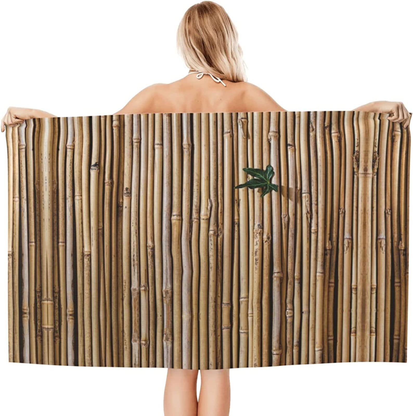 Strandtuch Bambus, Mikrofaser Strandtuch Retro Handtuch Extra Groß 200x200 cm Badetuch Strandhandtuch Schnell Trocknendes Sandfreies Weiches Saunatuch, reisehandtuch, Badehandtuch
