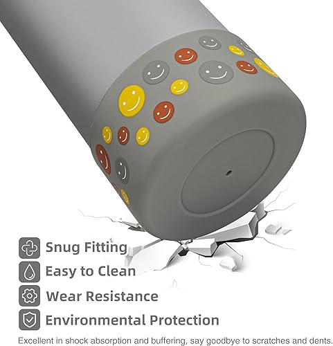 Miniatura 3 de Omoojee Funda protectora de silicona compatible con botella de agua Hydro Flask (1 unidad, cara sonriente)