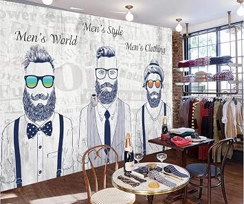 3D no tejido foto papel tapiz mural tendencia personalidad tienda marea  tienda de ropa para hombres gafas de sol de fondo de pared de pared @ 350 *  245 cm : Amazon.es: Bricolaje y herramientas