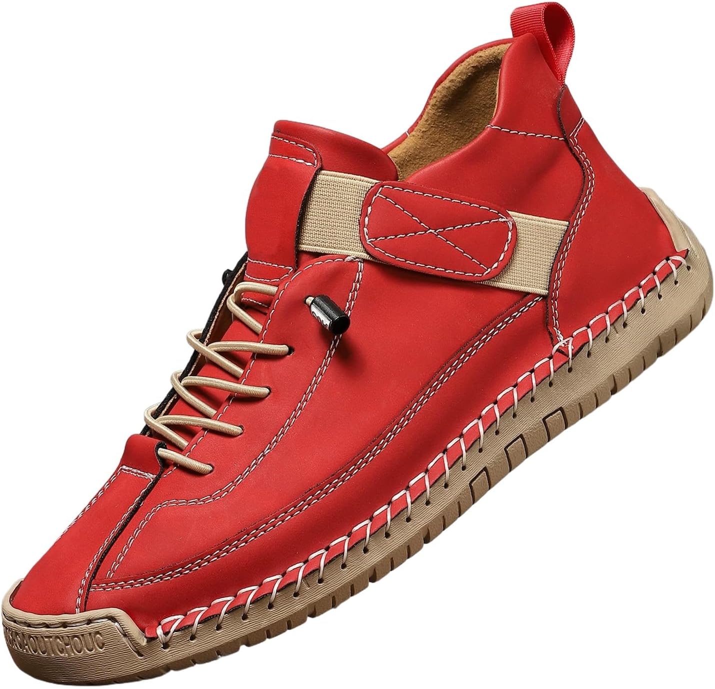 Mens Womens Leather Chukka Ankle Boots,Orthopedic Arch Support Sneakers,Waterproof High Top Leather Slip On Comfortable Shoes,Lightweight Shoes for Running Walking Hiking Camping Driving