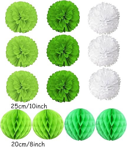 Miniatura 3 de Recosis Juego de abanicos de papel colgante, pompones de papel de seda, abanicos de flores y bolas de panal para cumpleaños, baby shower, boda,