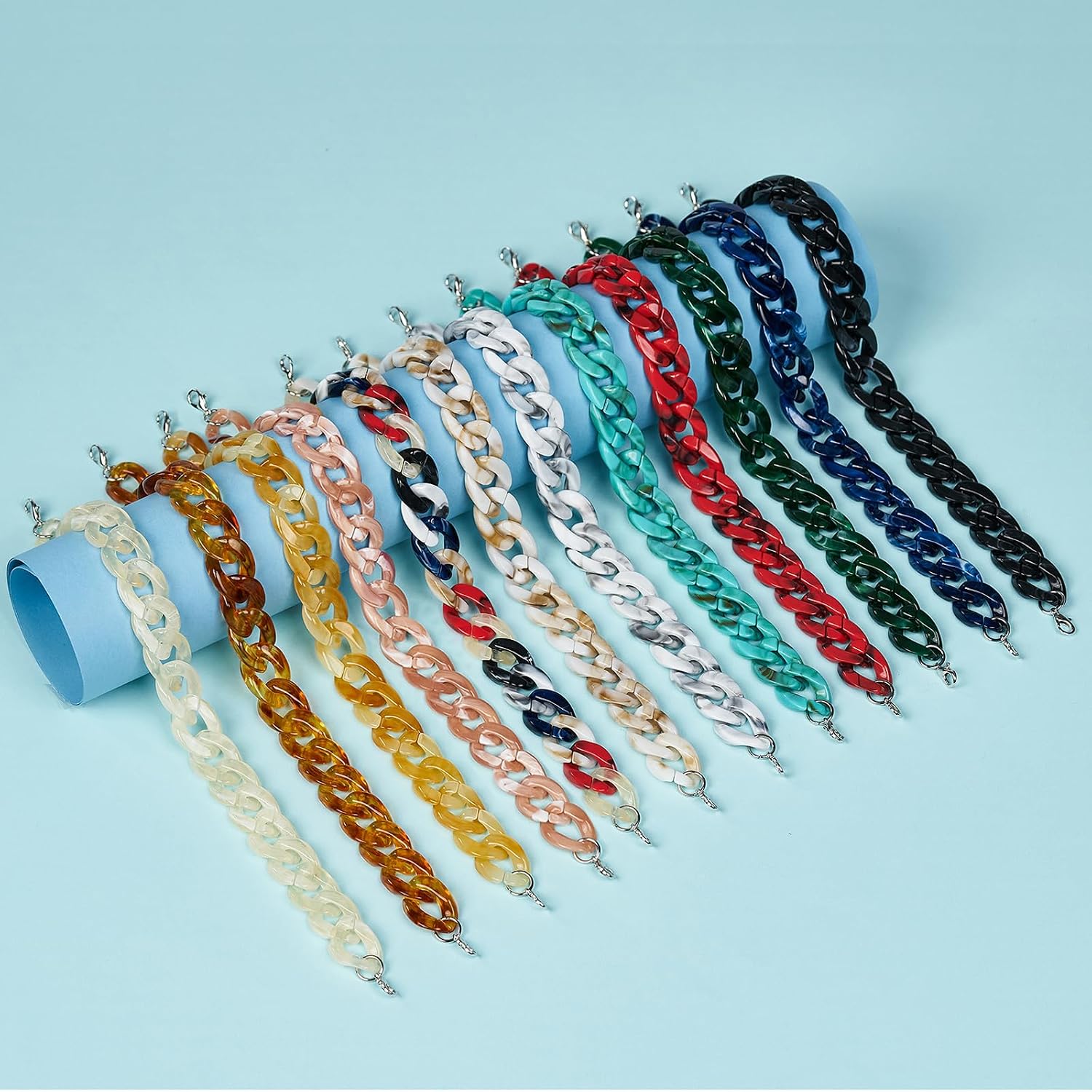 12 Pcs Trucker Hat Chains Charms Bulk Acrylic Hat Chains for Women Men Mesh Baseball Cap