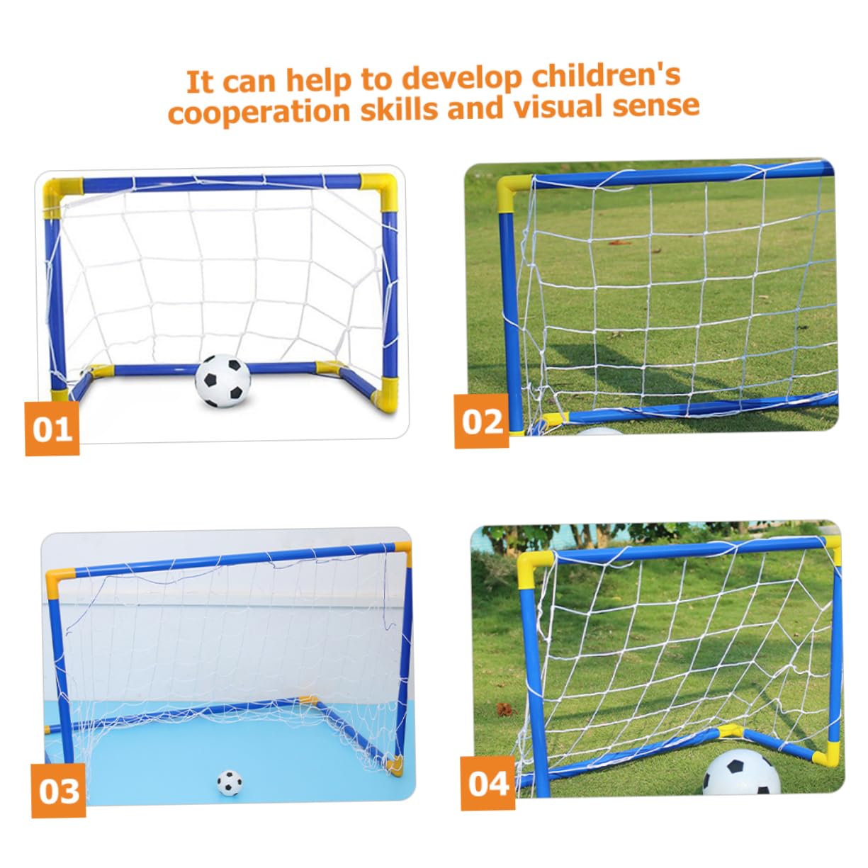 ifundom 1 Set Foldable Mini Soccer Goals Portable Football Training Gates for Lightweight Tear Resistant Soccer Goals for Backyard Fun