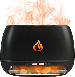 2-in-1 Aroma Diffuser, 200ML Luftbefeuchter Duftlampe Elektrisch | Automatische Abschaltung, Flammeneffekt, 7 Farben LED, Für Ätherische Öle