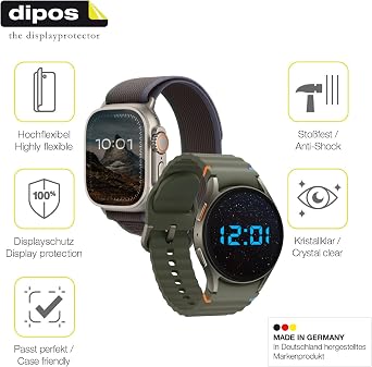 dipos FLEX 2x Clear Screen Protector for Kalenji CW700 HR