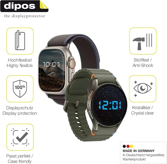 dipos FLEX 2x Clear Screen Protector for Kalenji CW700 HR