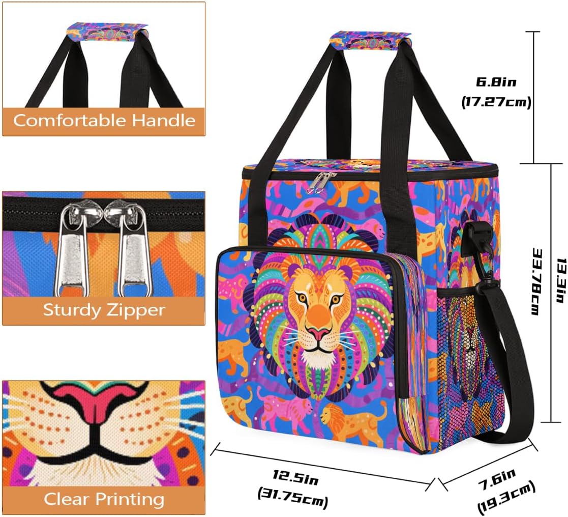 Colorful Lion Portable Coffee Maker Carrying Bag Compatible with Keurig K-Mini or K-Mini Plus - Travel Storage Tote with K-Cup Pod Pockets for Single Serve Coffee Brewer