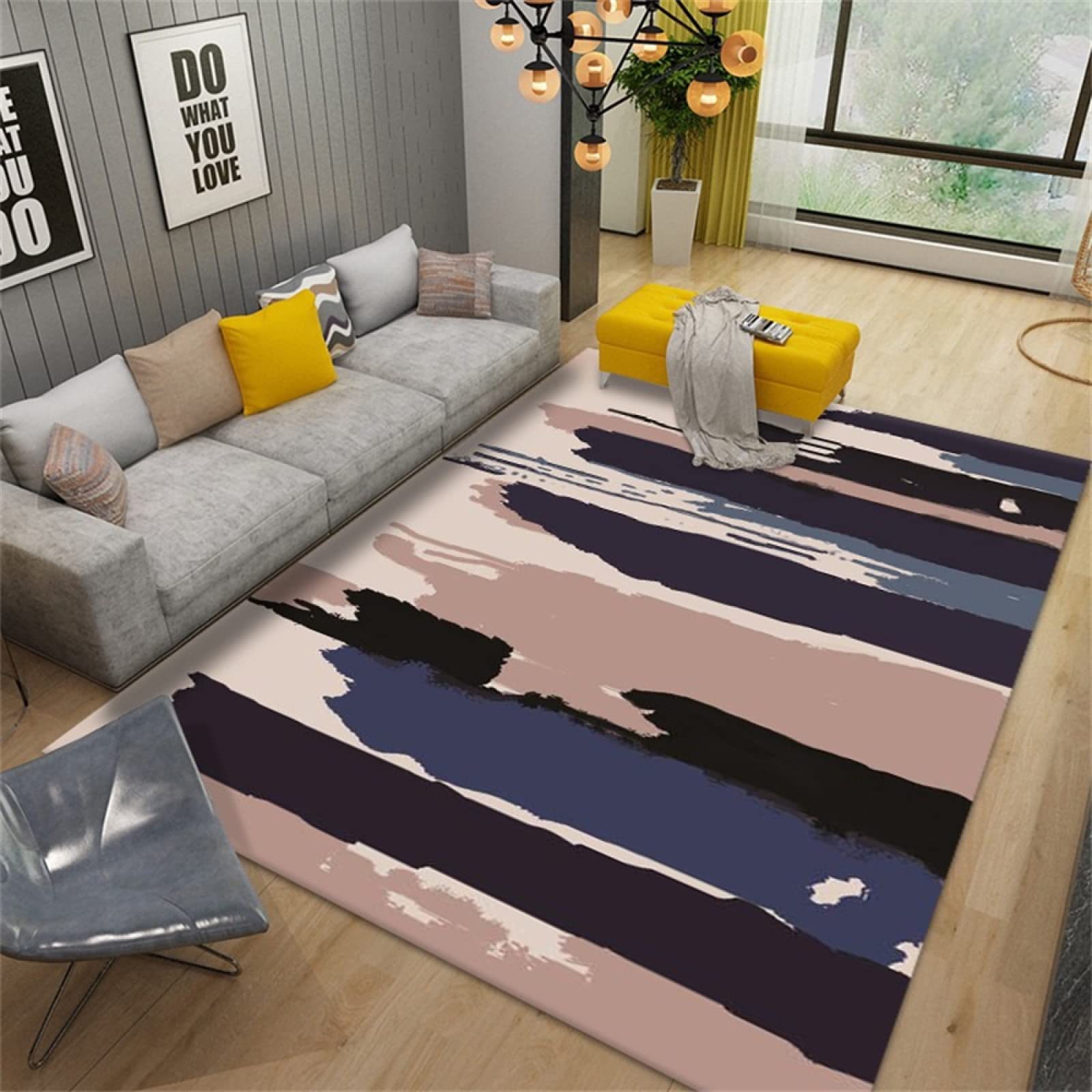 Tapis pour enfant multicolore rectangulaire de 100x160cm lavable en machine