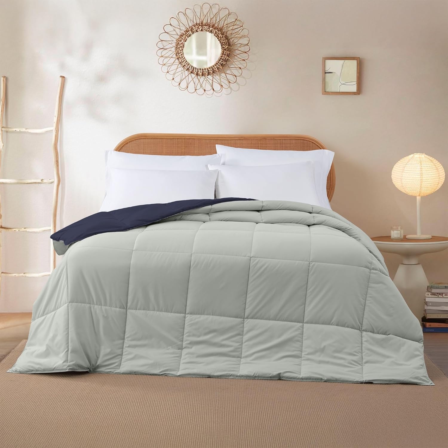 Modern Threads Down Alternative Reversible Comforter Navy/Silver Twin