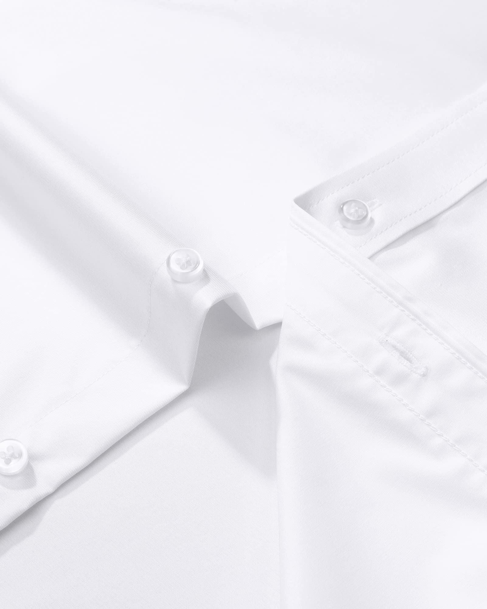 J.VER Men's Dress Shirts Solid Long Sleeve Stretch Wrinkle-Free Formal Shirt Business Casual Button Down Shirts - Image 5