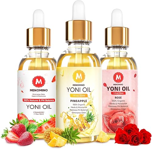 Yoni Oil - Paquete de 3 aceites femeninos orgánicos para mujer, equilibrio de pH, desodorante femenino, humectante vaginal, elimina el olor con