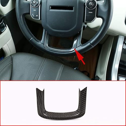 CHEYA Ajuste real de la decoración del volante del coche de la fibra de carbono para el deporte 2014-2017 de Range Rover para RR Velar