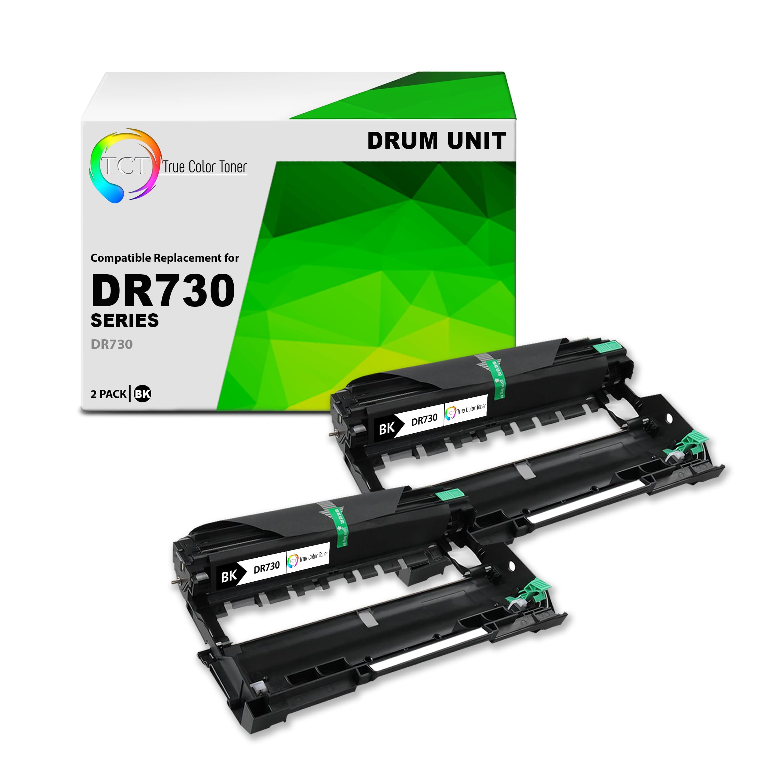 TCT DR730 Drum Unit 2 Pack - Premium Compatible Replacement for Brother DR-730 DR730 Works with Brother MFC-L2750DW L2750DWXL, HL-L2370DW L2370DWXL
