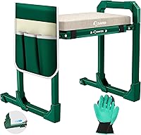 Saker 2-in-1 Garden Kneeler & Seat: Foldable Gardening Stool with Extendable Legs, Thick Pad & 400lb Support for Elderly Gardeners