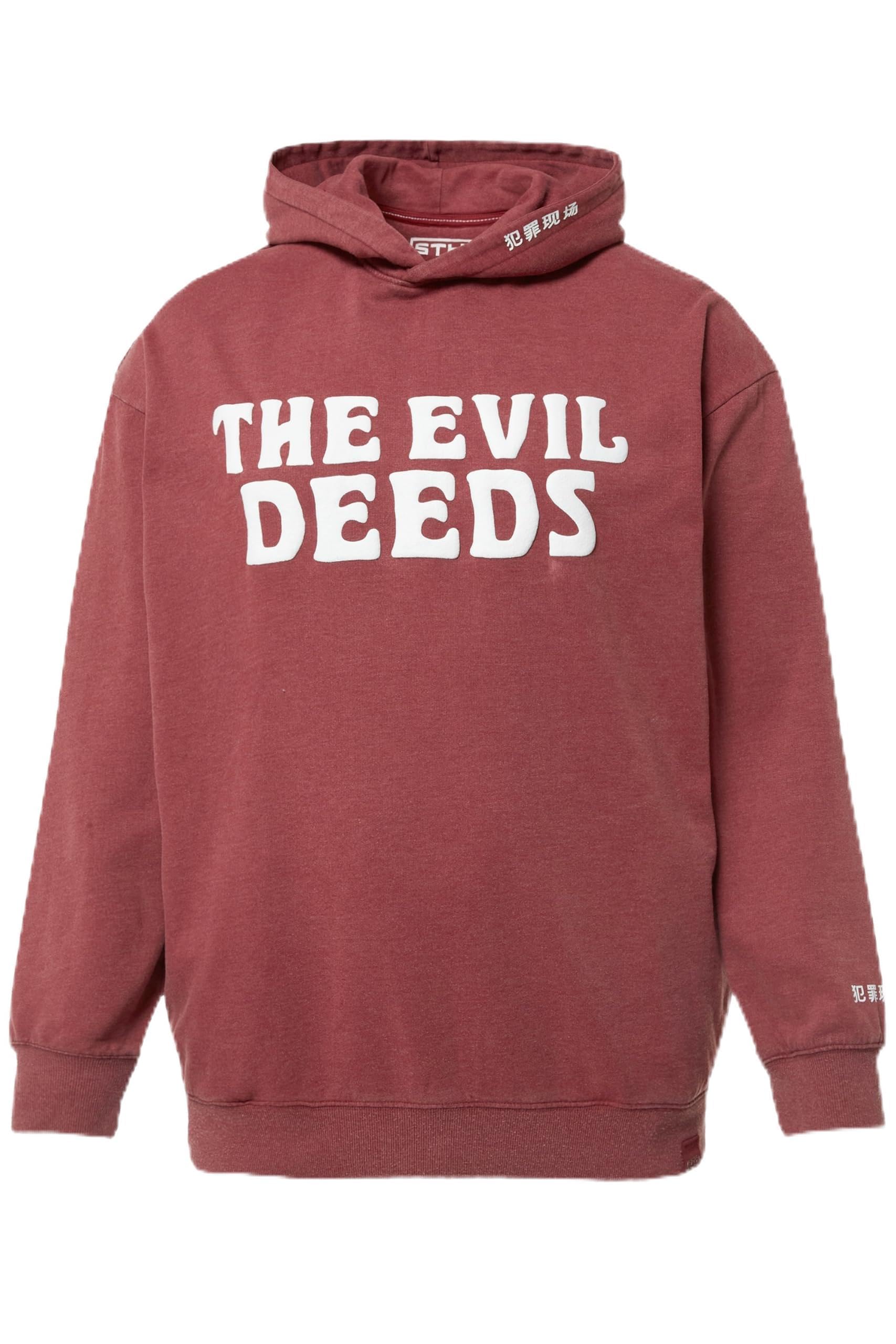 STHUGE Hoodie, Langarm, Oversized, Acid Washed, Brustprint 821003