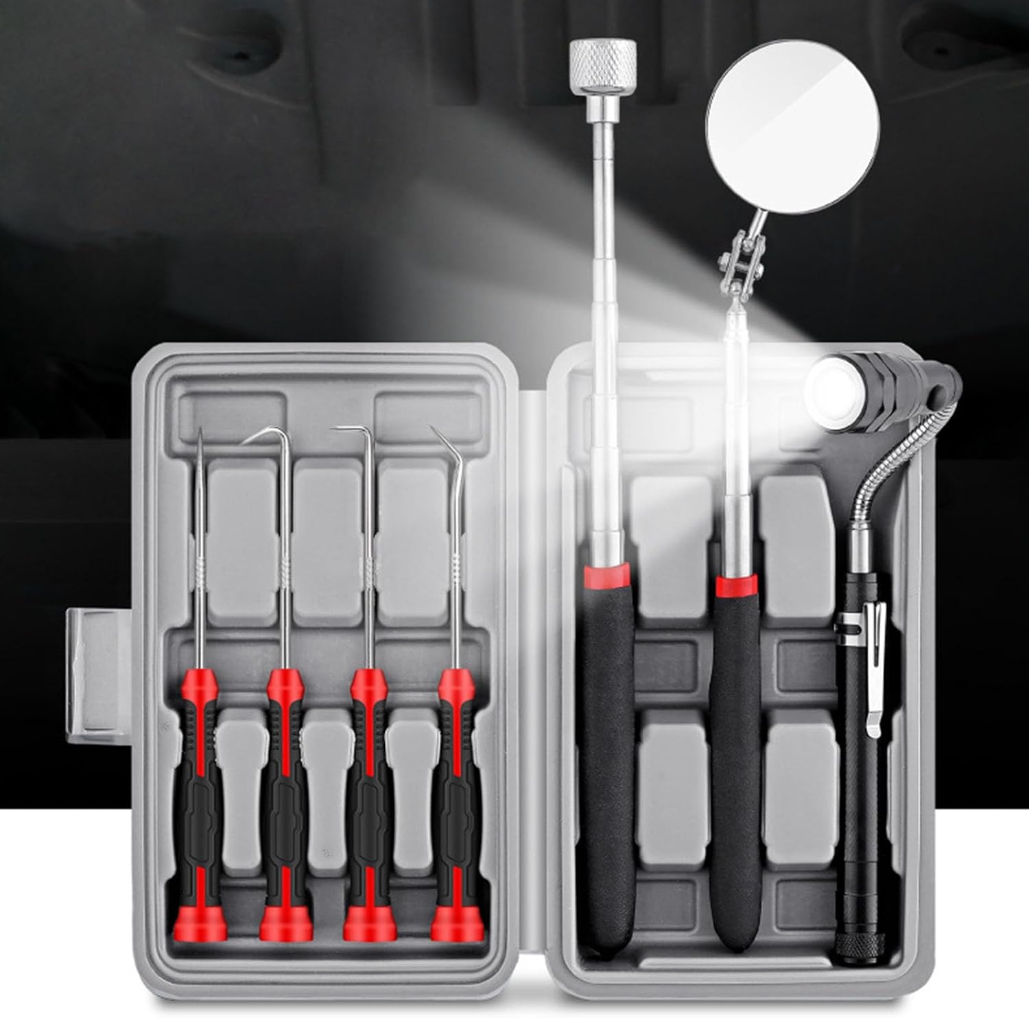 7Pcs Automotive Repair Telescoping Magnet Stick, Pickup Tool Seal Puller and Adjustable Pickup
