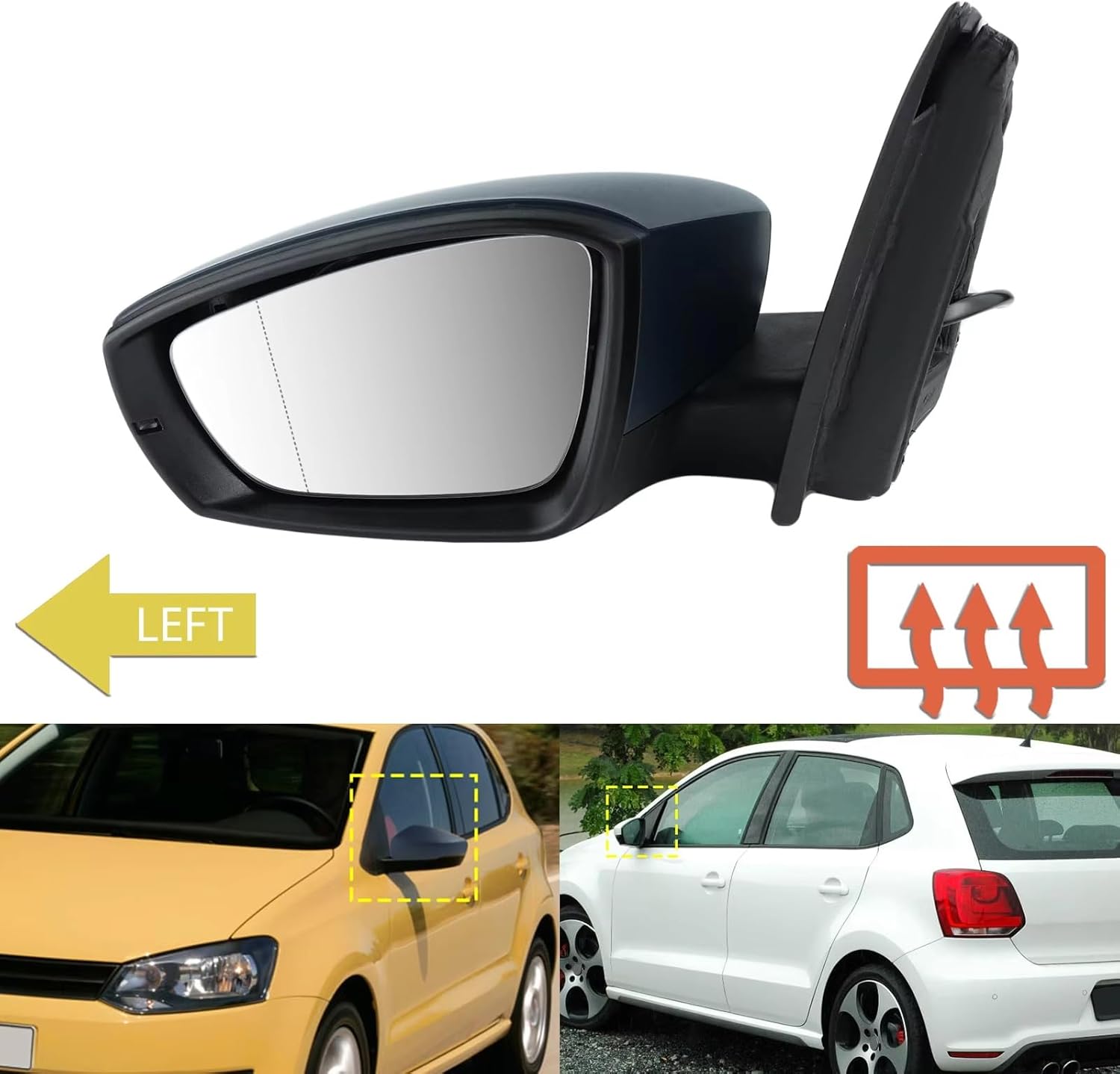 電動ドアウィングミラー に適合するポロ に適合するMK5 に適合する6R に適合するハッチバック 2009 2010 2011 20