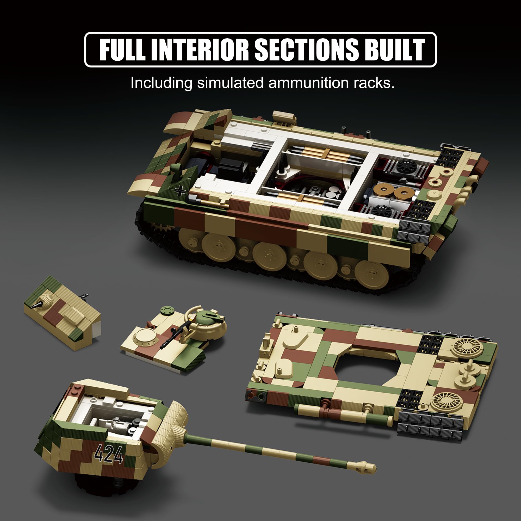 Panzer V Panther 424 Ensemble de construction camouflage pour enfants de 14