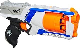 Strongarm Nerf N-Strike Elite Toy Blaster with Rotating Barrel, Slam Fire, and 6 Official Nerf Elite Darts for Kids, Teens, and Adults - Amazon Exclusive