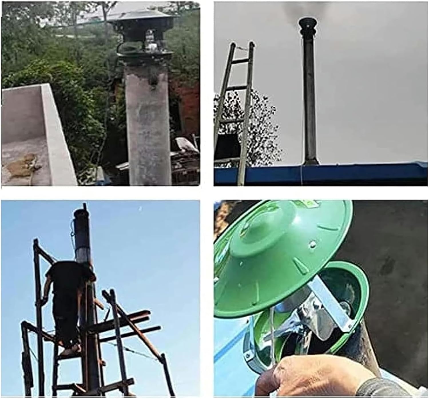 Chimney Fan,Chimney Smoke Evacuator Household Roof Chimney Exhaust Smoke Machine, Blower Fan for Stove Heating Extractor-A