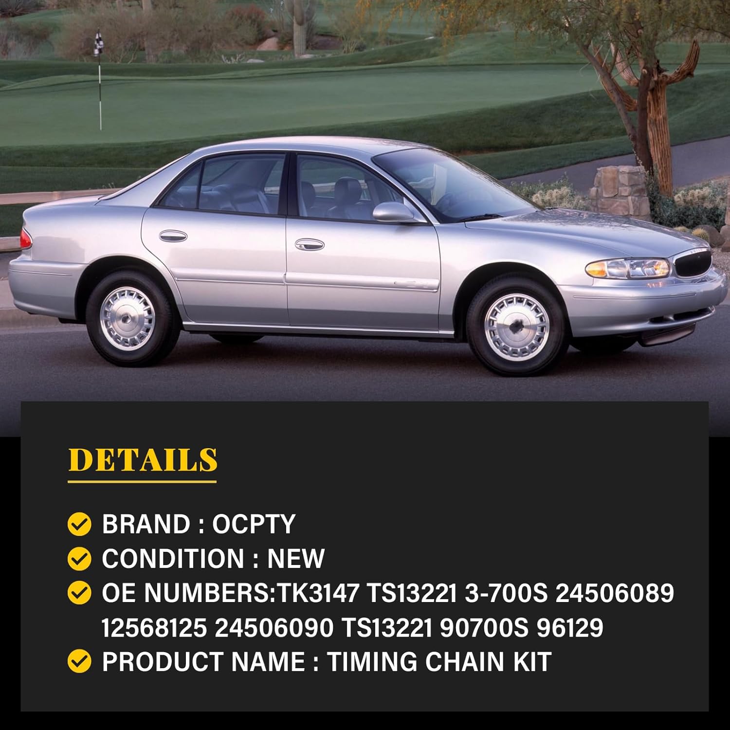 OCPTY Timing Chain Kit fits for TK3147 TS13221 3-700S for Buick Century Regal Rendezvous Skylark Terraza 3.4L 3.1L 3.5L 1995 2005