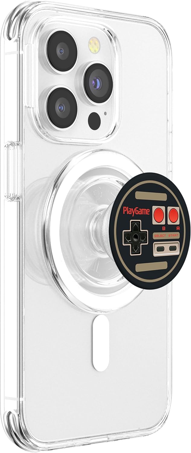 Retro Game Controller Classic Gamer Video Game Button Gaming PopSockets PopGrip: Swappable Grip for Phones & Tablets PopSockets PopGrip for MagSafe