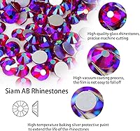 Vista 182 de Genie Crystal ss34 Red Glass Rhinestones 288 Pcs, 7.0 mm Big Light Siam Flatback Rhinestone, Diamond Cut Gems for Crafts, Face Mask, Makeup